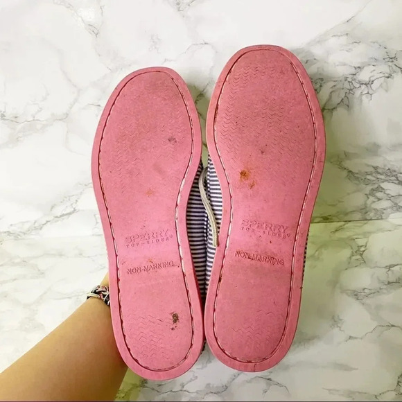 SPERRY for J.‎ CREW Navy Striped Topsiders - Picture 2 of 6